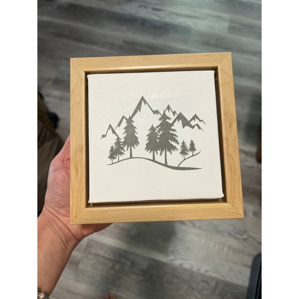 Target picture canvas wood frame American Mountains mountain decor forest decor